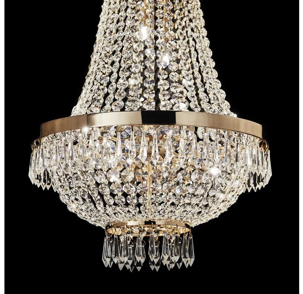 Ideal Lux - láncon függő LED kristálycsillár CAESAR 12xG9/3W/230V Ø 55 cm arany