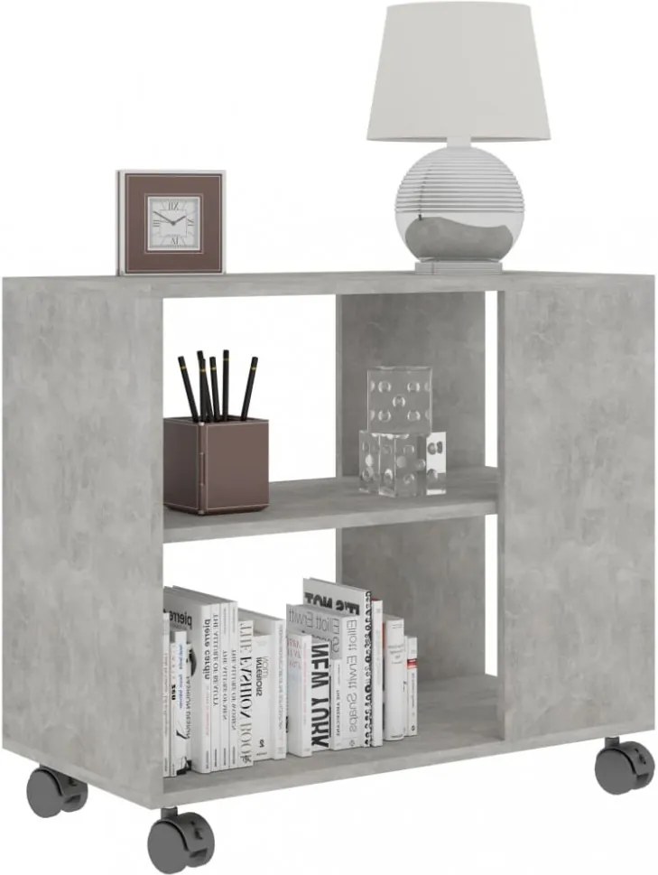 betonszürke szerelt fa kisasztal 70 x 35 x 55 cm