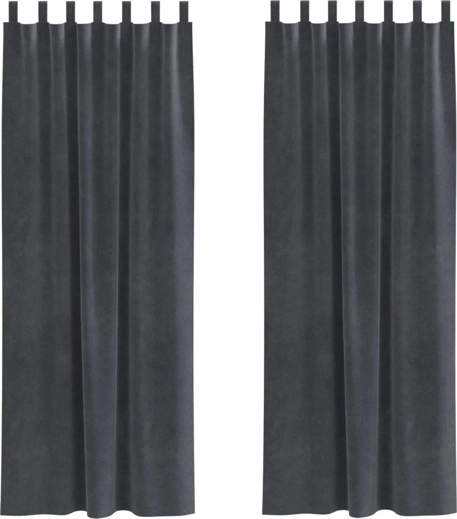 vidaXL Sötétítő függönyök 2 pcs Világosszürke 140 x 260 cm Bársony