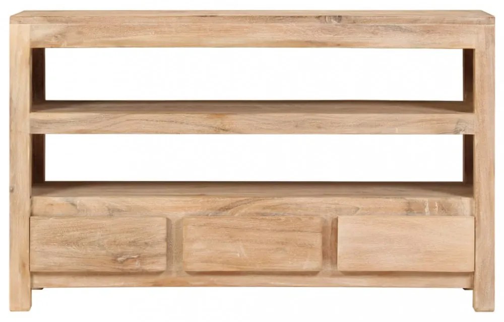 világosbarna tömör akácfa TV-szekrény 90 x 30 x 55 cm