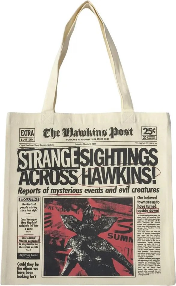 Stranger Things Hawkins shopping bag, bevásárlótáska 40 cm