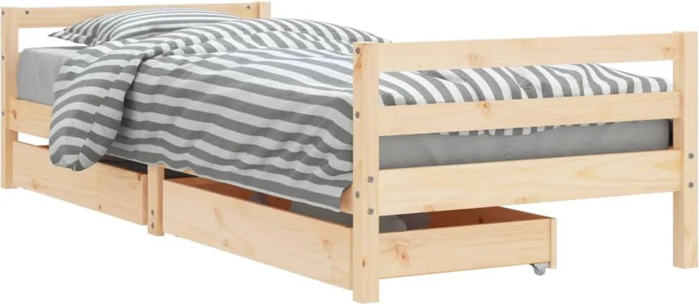 vidaXL tömör fenyőfa gyerekágy keret fiókkal 90x190 cm