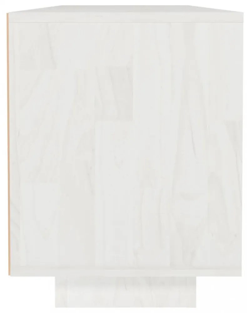 fehér tömör fenyőfa TV-szekrény 110 x 30 x 40 cm