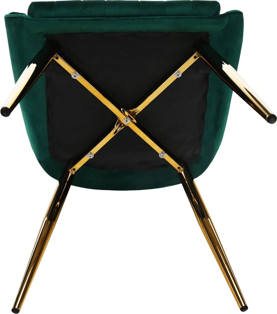 Étkezőszék, smaragd/gold króm-arany, PERLIA