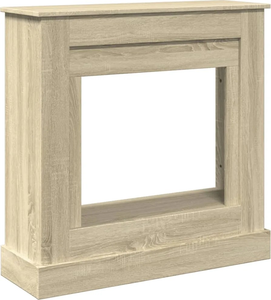 vidaXL sonoma tölgy színű szerelt fa kandallóburkolat 90 x 30 x 90 cm