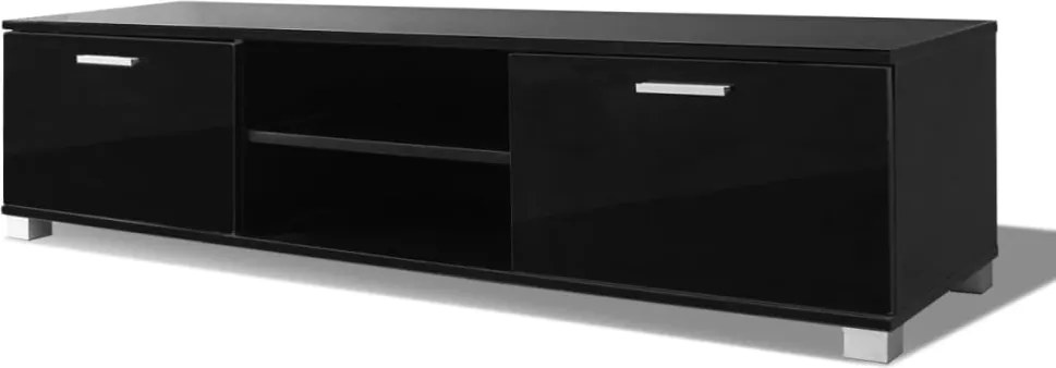 vidaXL magasfényű fekete TV-szekrény 140 x 40,5 x 35 cm