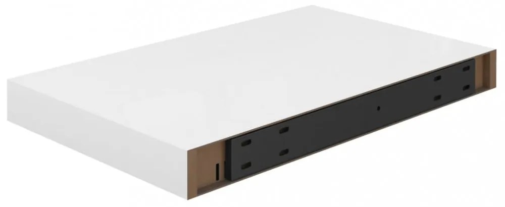 2 db magasfényű fehér MDF lebegő fali polc 40 x 23 x 3,8 cm