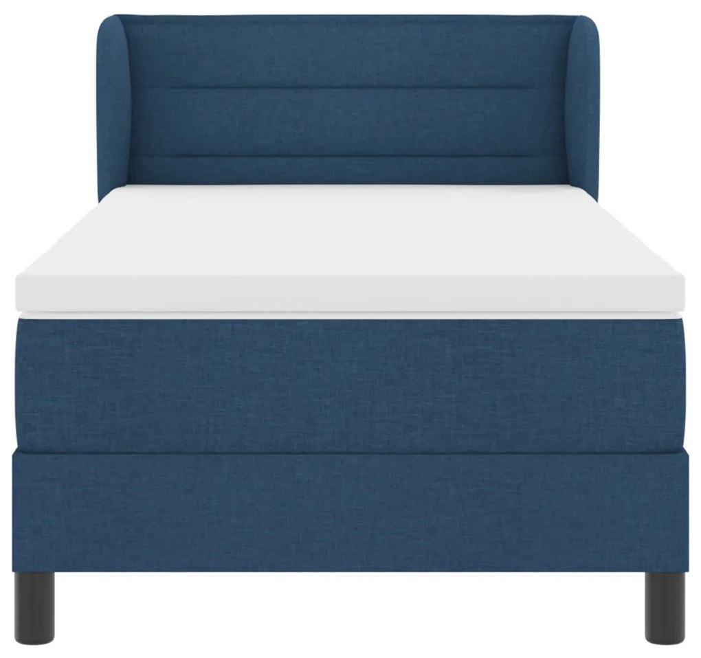 Boxspring Ágy Mattal Kék 90x190 cm Szövet
