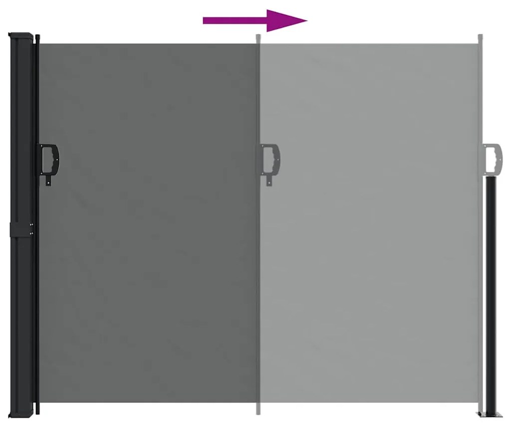 antracitszürke behúzható oldalsó napellenző 160 x 600 cm