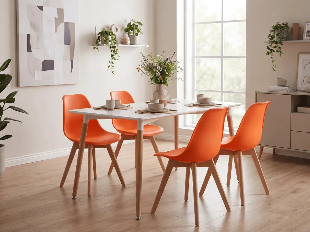 Narancssárga KITO szék bükkfa lábakkal