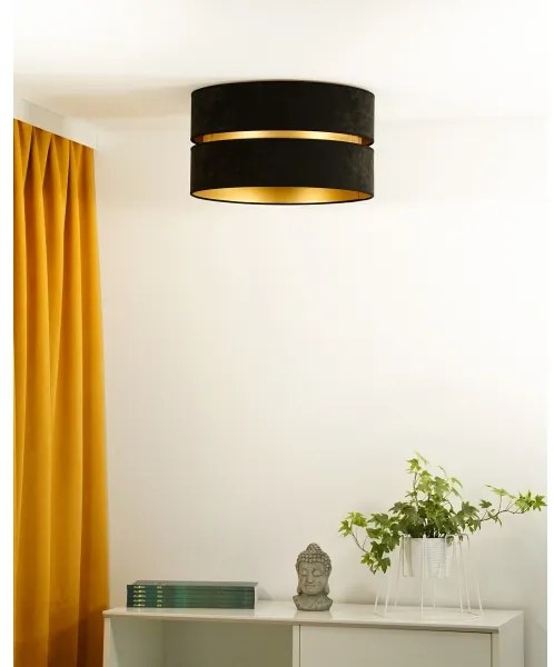 Duolla - Mennyezeti lámpa DUO 1xE27/40W/230V átm. 40 cm fekete/arany