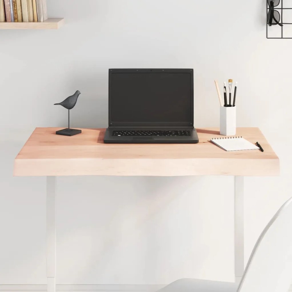 asztallap 80x50x(2-6) cm kezeletlen tömör fa élőszegélyes