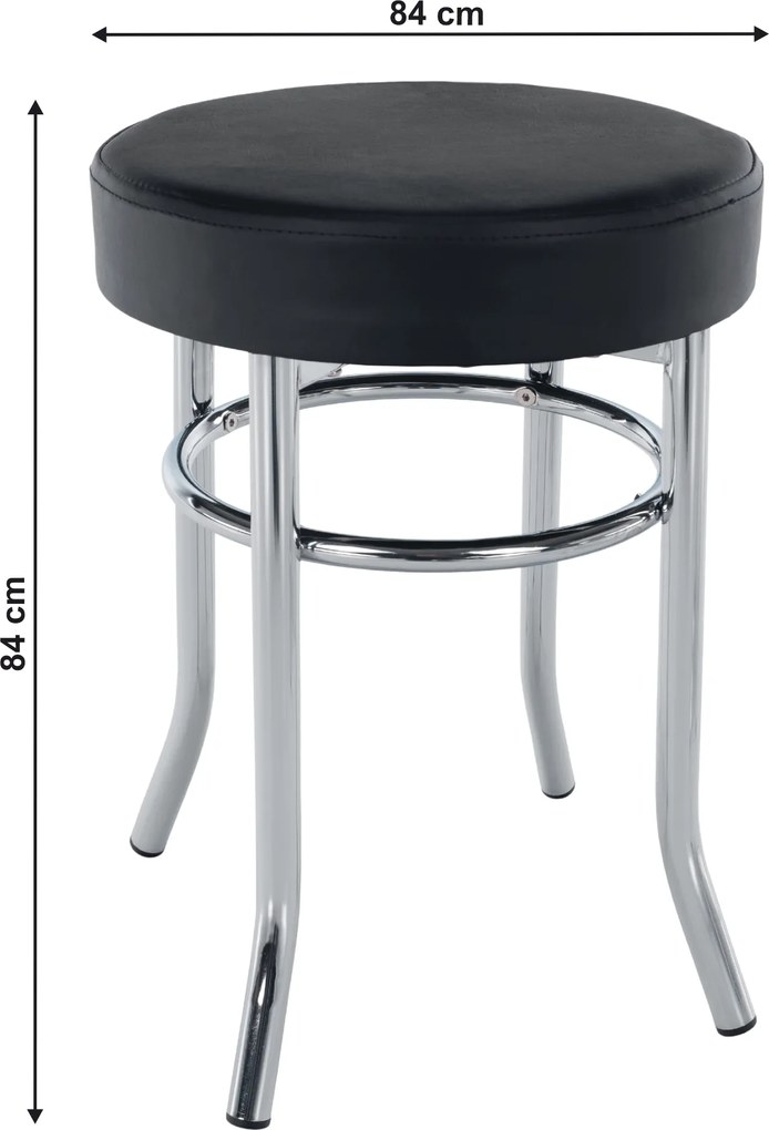 Puff, króm + textilbőr fekete, IRENA