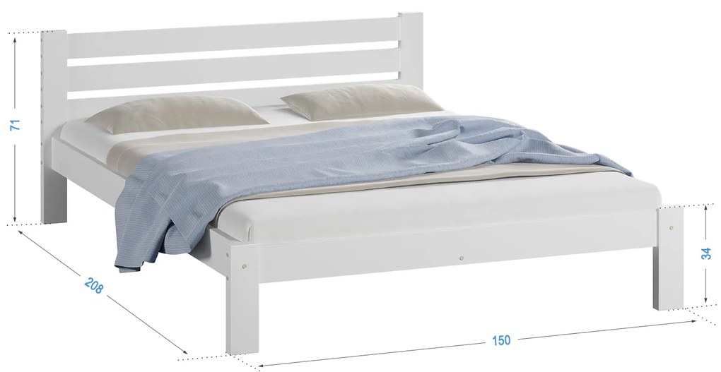 Fenyő ágy 140x200 Ajza fehér