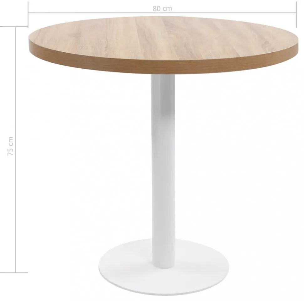 világosbarna MDF bisztróasztal 80 cm