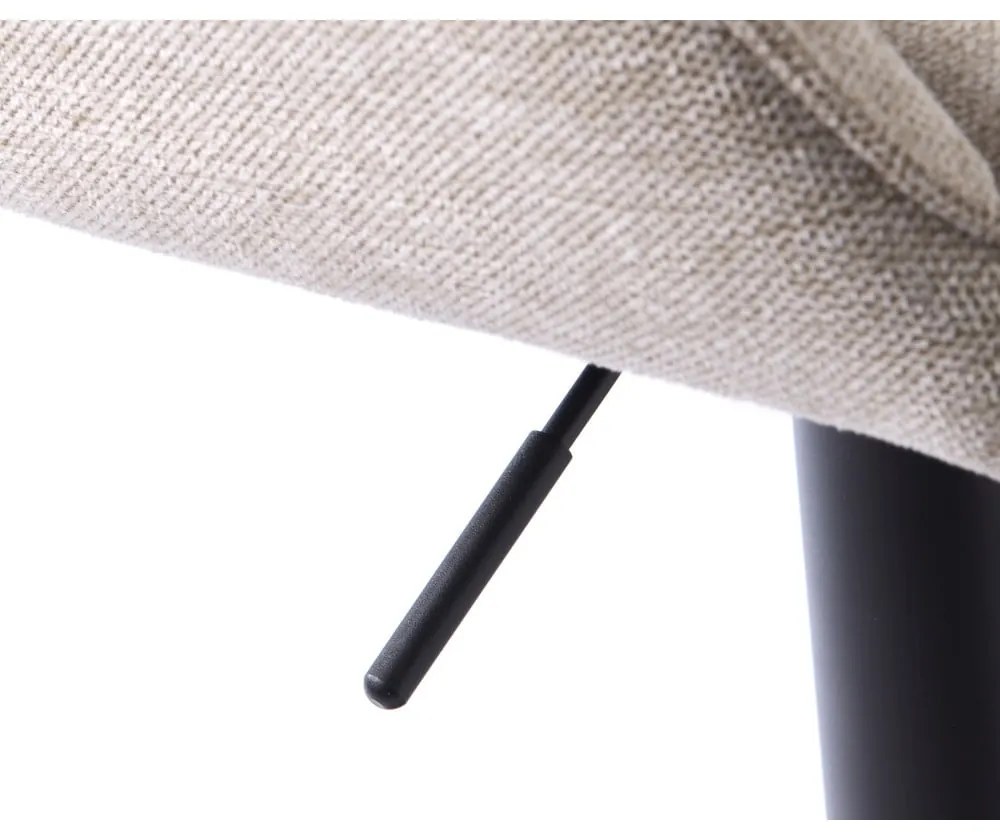 Bézs kárpitozott állítható magasságú-karfás bárszék (ülésmagasság 65 cm) Nolan – Unique Furniture