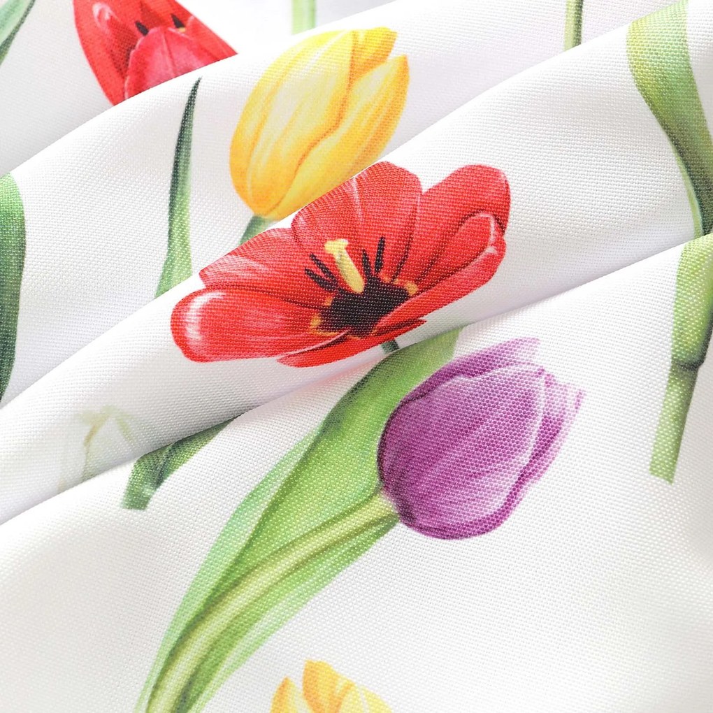 Goldea ovális viaszosvászon terítő - színes tulipánok 120 x 180 cm
