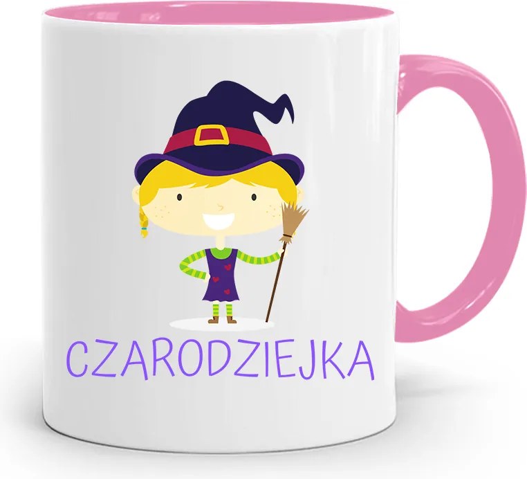 Rózsaszín Bögre Gyerekeknek Boszorkány Lánya +név fényképes nyomtatással