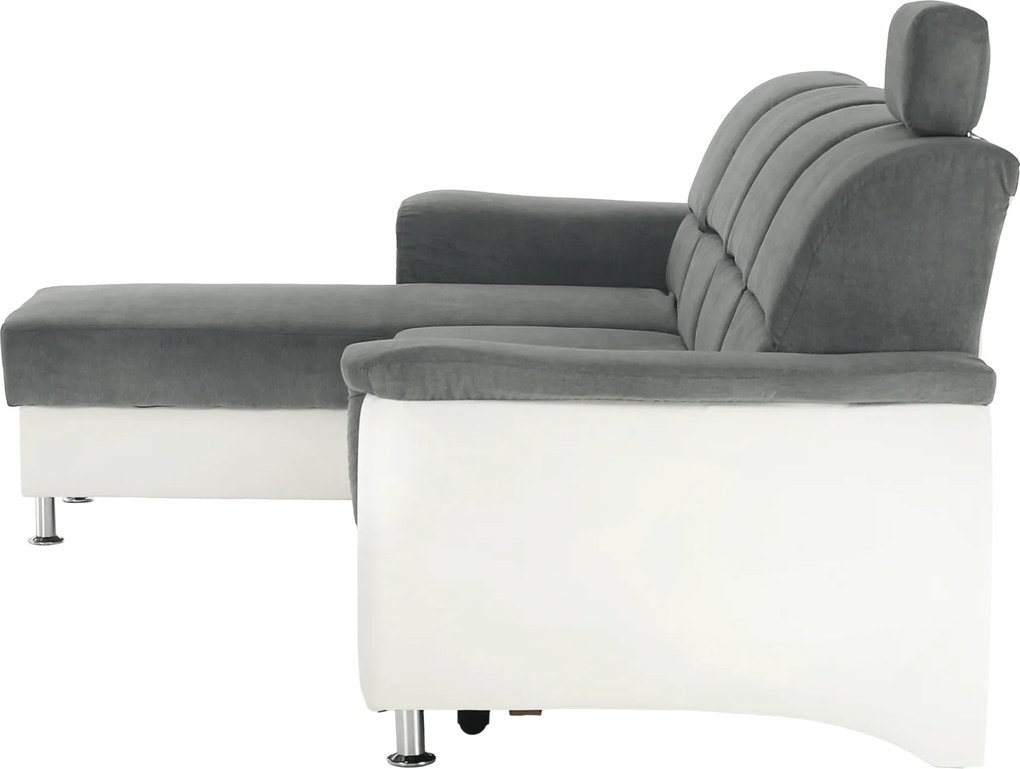 Kissarok, textilbőr fehér/szövet szürke, balos, SANTIAGO