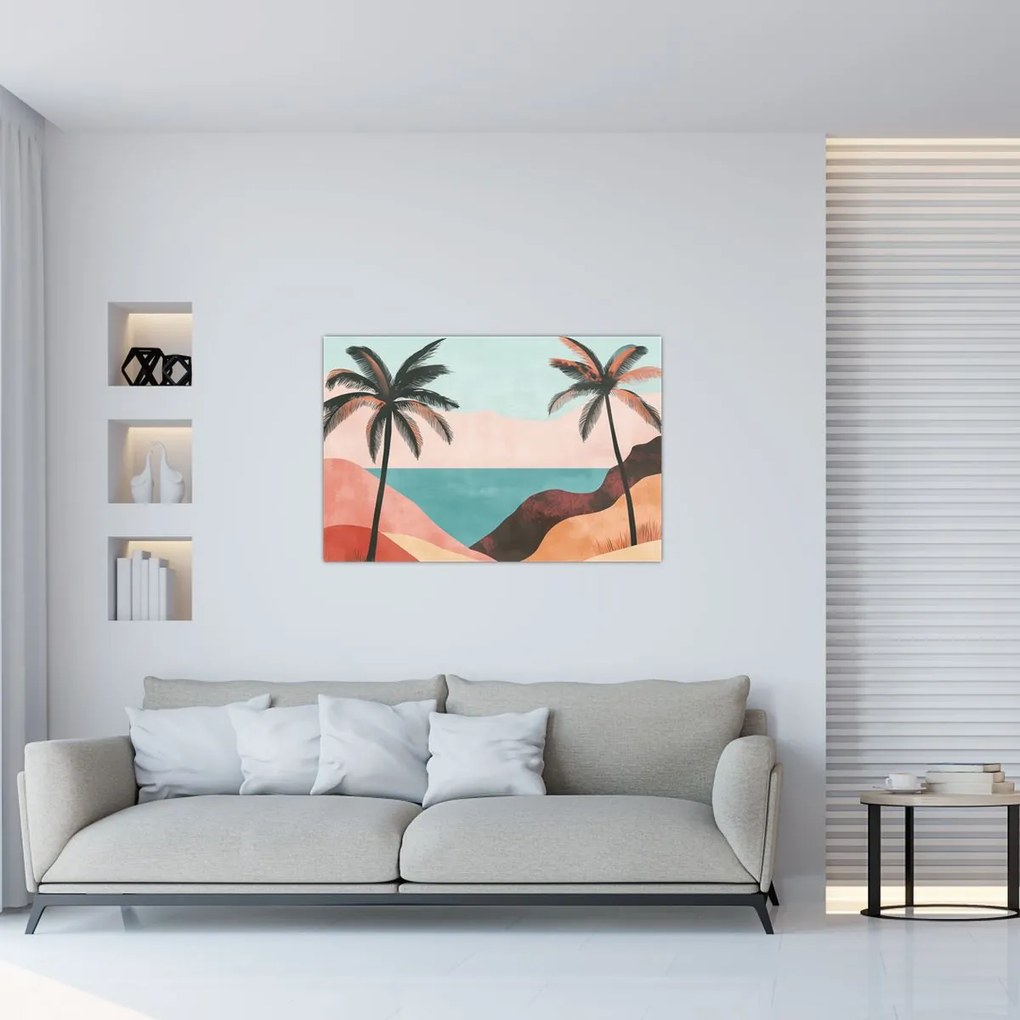 Kép - Pálmafák a tengernél (90x60 cm)