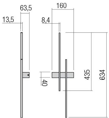 Redo 01-2747 - LED fali lámpatest TANGENT LED/13W/230V CRI 90 fekete