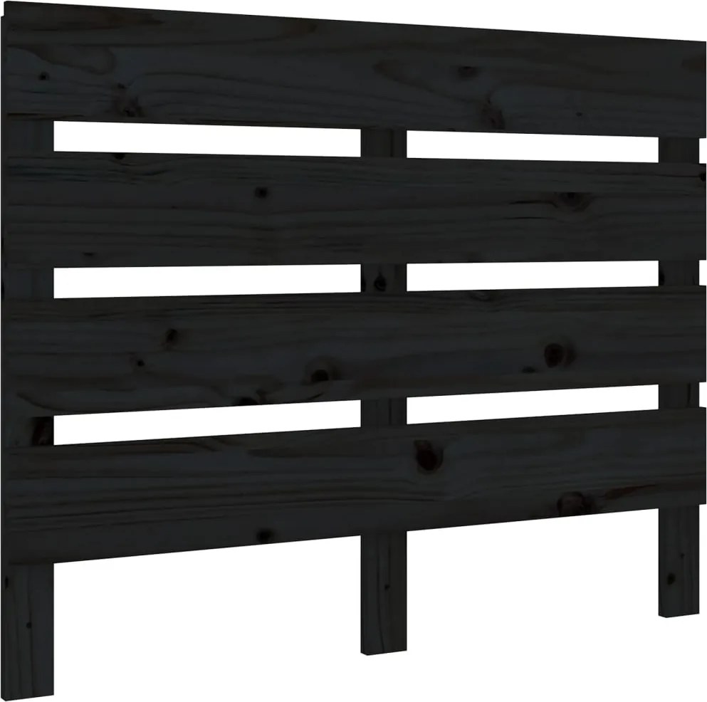 vidaXL fekete tömör fenyőfa fejtámla 100 x 3 x 80 cm