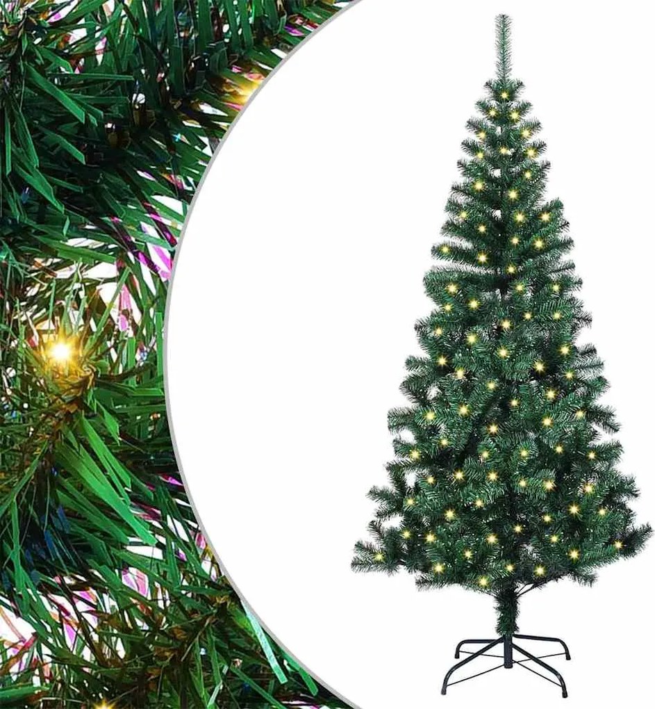 vidaXL Mesterséges, előre világított karácsonyi fa Zöld 150 cm