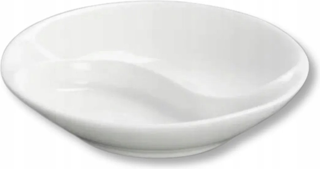 Osztott szószos tányér fehér porcelán szójaszószhoz 9 cm Wilmax