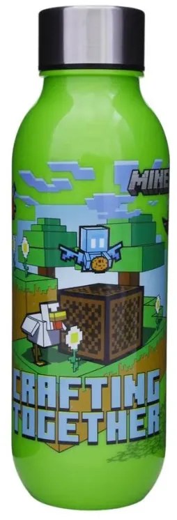 Minecraft Crafting műanyag kulacs csavaros kupakkal 640 ml