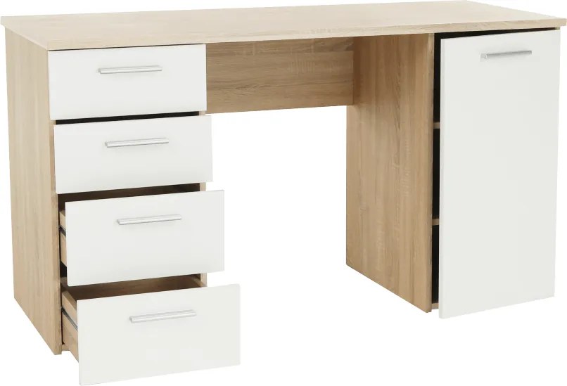 íróasztal, tölgy sonoma/fehér, EUSTACH