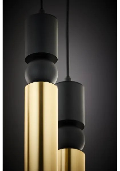 Jupiter 2017 - Csillár zsinóron ALAS 5xGU10/10W/230V arany/fekete