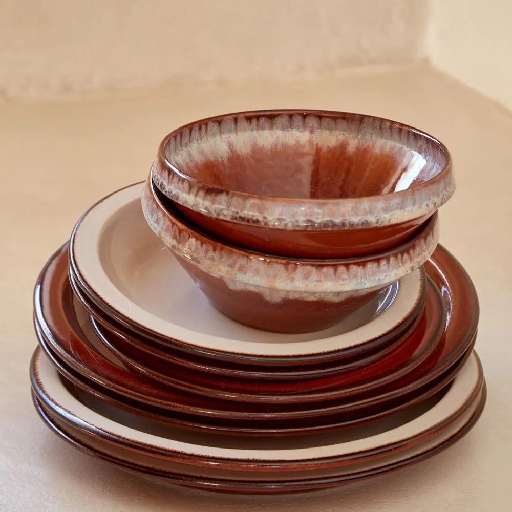 Téglavörös-bézs agyagkerámia tál ø 17 cm Poterie – Casafina