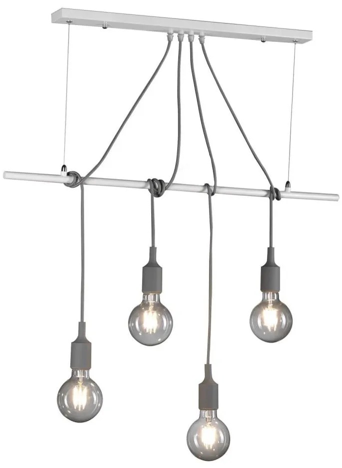 ONLI - Csillár zsinóron WIRE 4xE27/15W/230V szürke/fehér