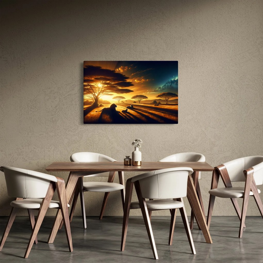 Kép - Pihenő oroszlánok (90x60 cm)