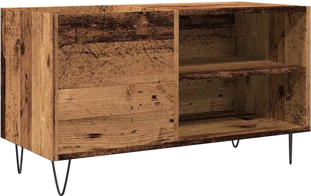 vidaXL antik fa színű szerelt fa hanglemezszekrény 84,5x38x48 cm