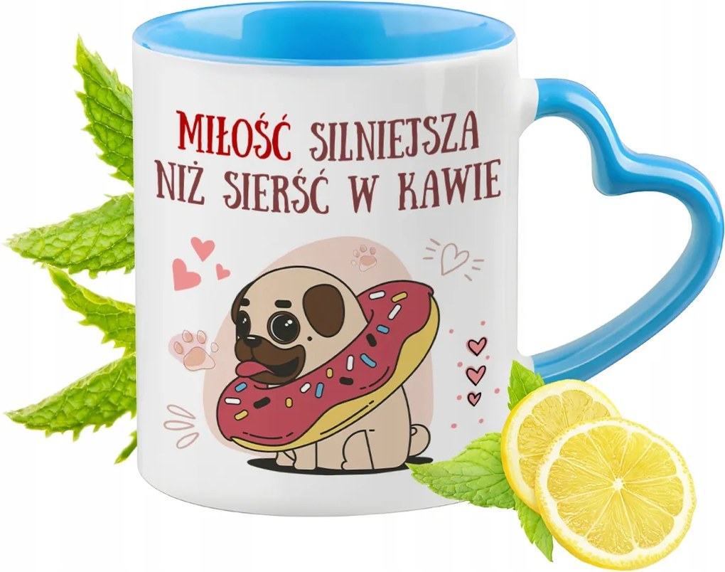 Kutya Bögre Kék Szív Alakú Füllel Ajándék