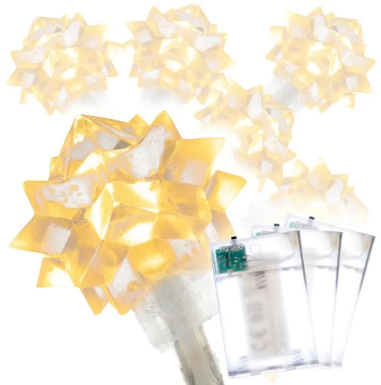 NEXOS Világító készlet csillagok 20 LED 3 db meleg fehér