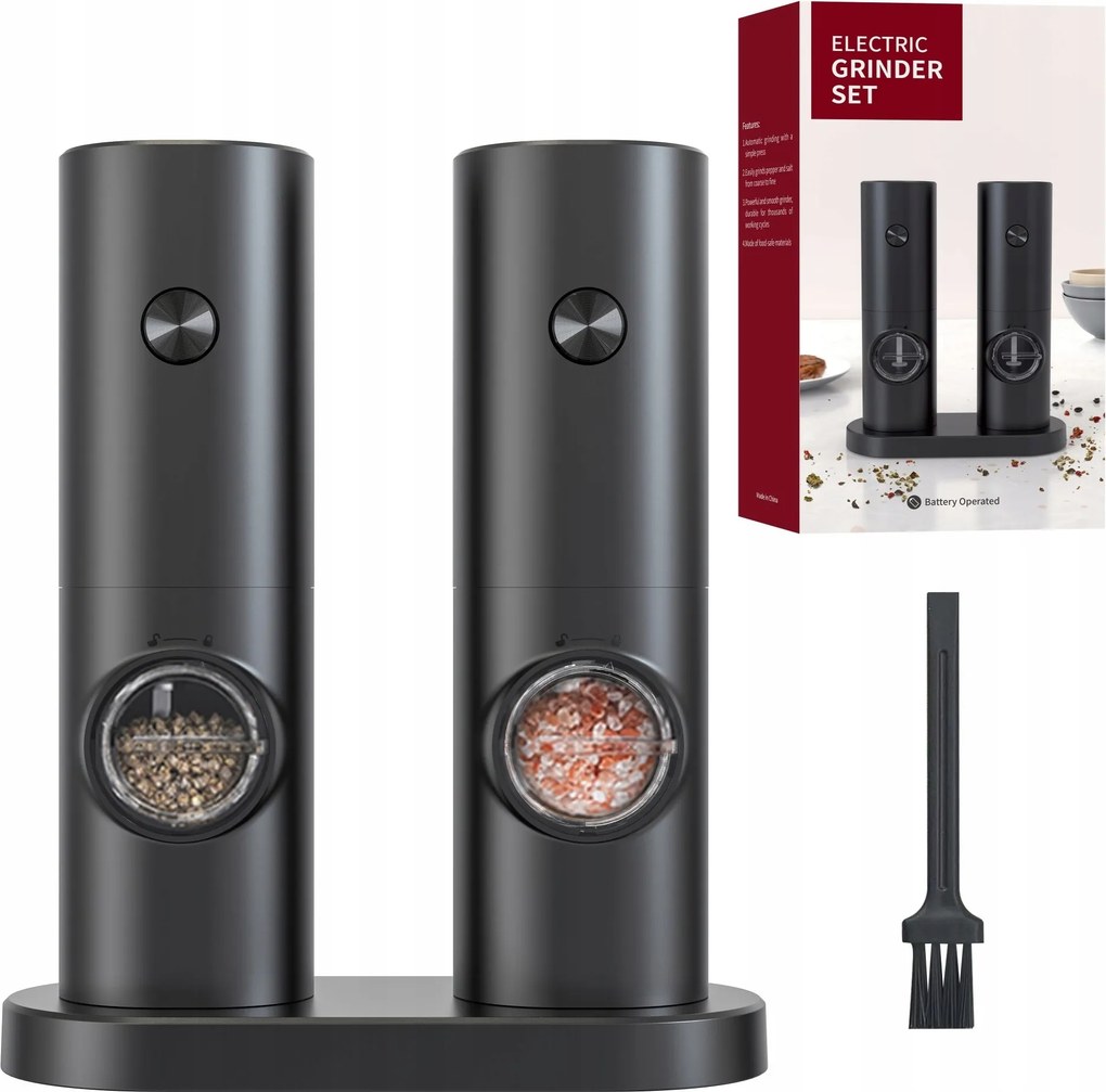 Elektromos Daráló Aprító Só Őrlő Bors Fűszer Szett