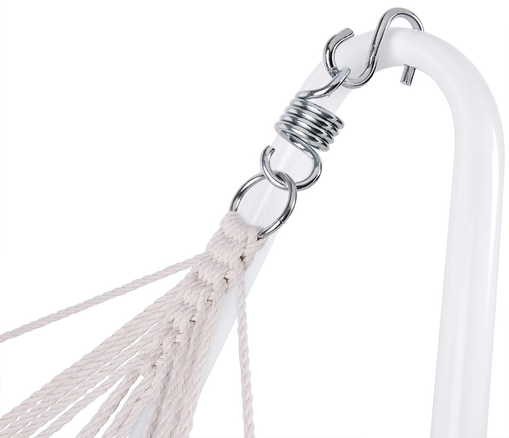 Deuba Hintaágy fém vázzal 200x80 cm - krém/fekete