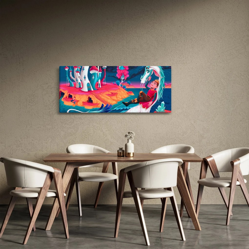 Kép - a herceg és a sárkány hercegnő (120x50 cm)