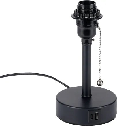 Brilagi - Asztali lámpa USB-porttal TABLON 1xE27/25W/230V fekete