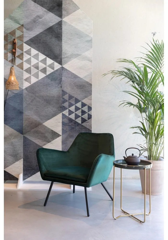 Bon sötétzöld bársony fotel - White Label