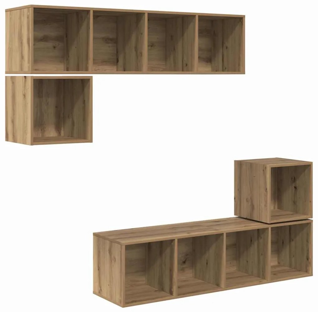 TV szekrény garnitúra 4 pcs kézműves tölgy 37 x 37 x 142.5 cm