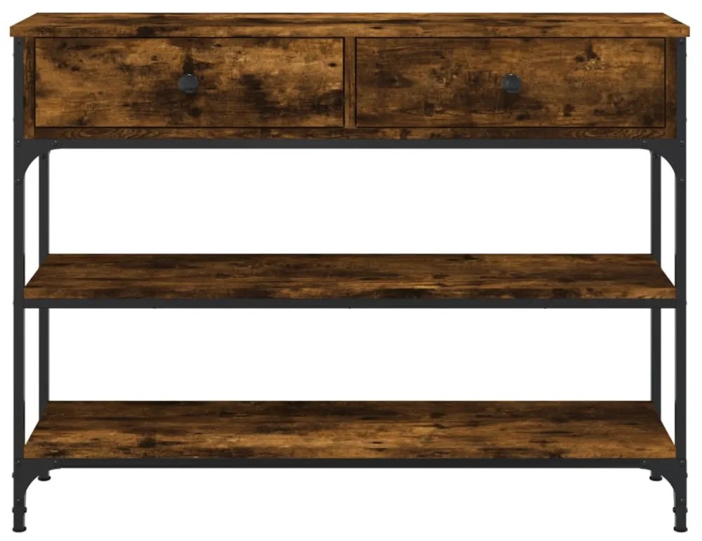 füstös tölgy színű szerelt fa tálalóasztal 100x25x75 cm