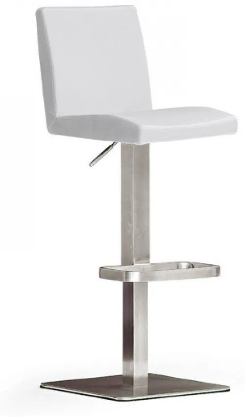 LOPES 2 INOX PVC - Műbőr Fehér Bárszék