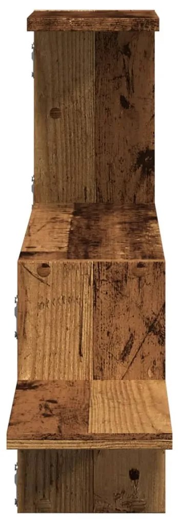 antik fa színű szerelt fa fali polc 104 x 15 x 49 cm