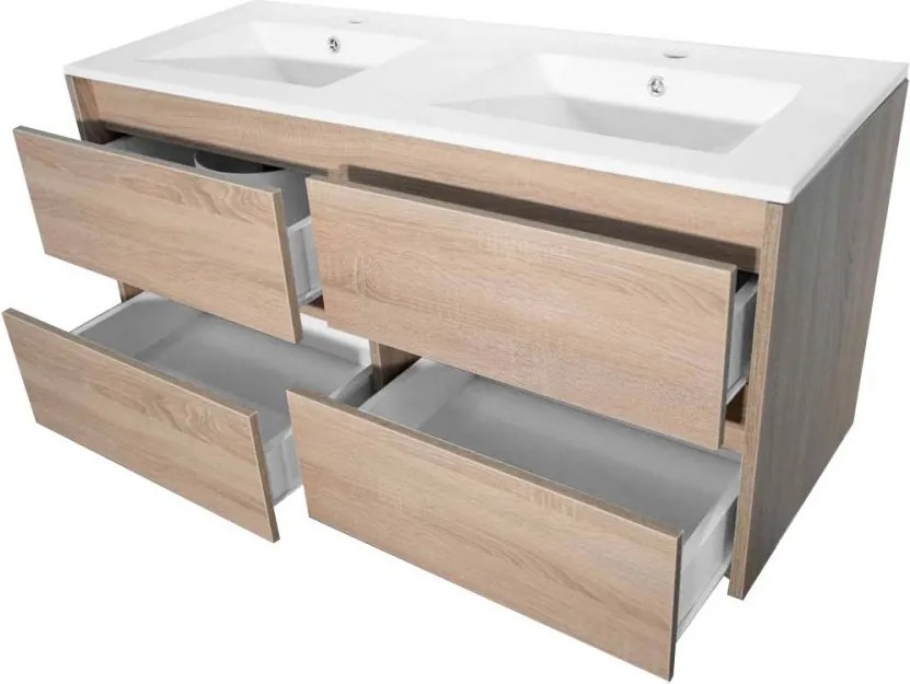 Porto 120 alsó fürdőszoba bútor mosdóval sonoma tölgy színben