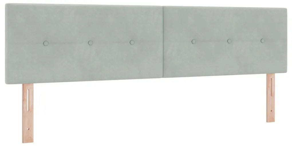 Boxspring Ágy Matraccal Világosszürke Szuper Király Bársony
