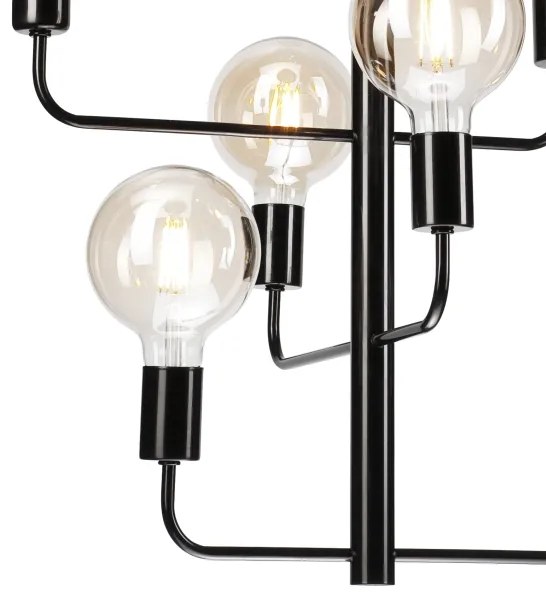 Csillár láncon ORLANDO 8xE27/60W/230V fekete