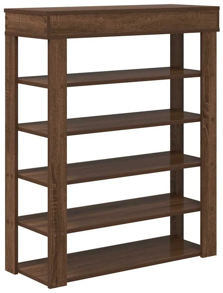 barna tölgyszínű szerelt fa cipőtartó 80x30x98 cm